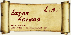 Lazar Aćimov vizit kartica